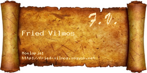 Fried Vilmos névjegykártya
